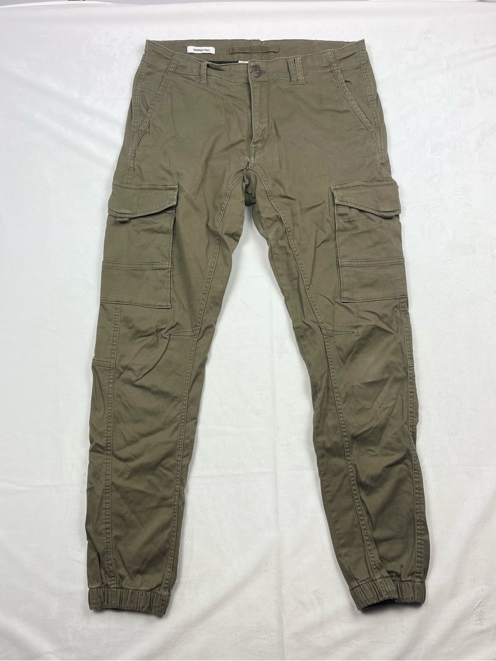 Jack & Jones Men’s Paul Olive Tapered Cargo Jogger Pants Size 33